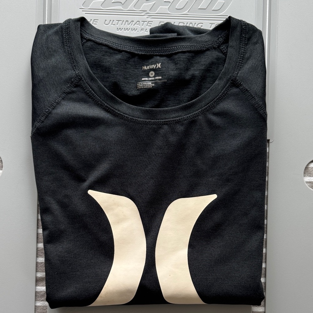 Men’s Hurley Black Swim Shirt / Rashguard with Logo